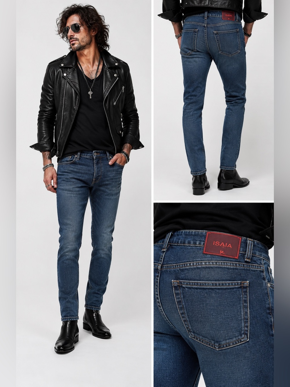 Isaia Napoli Stretch-Denim Jeans Size 29 Blue 06JN0250